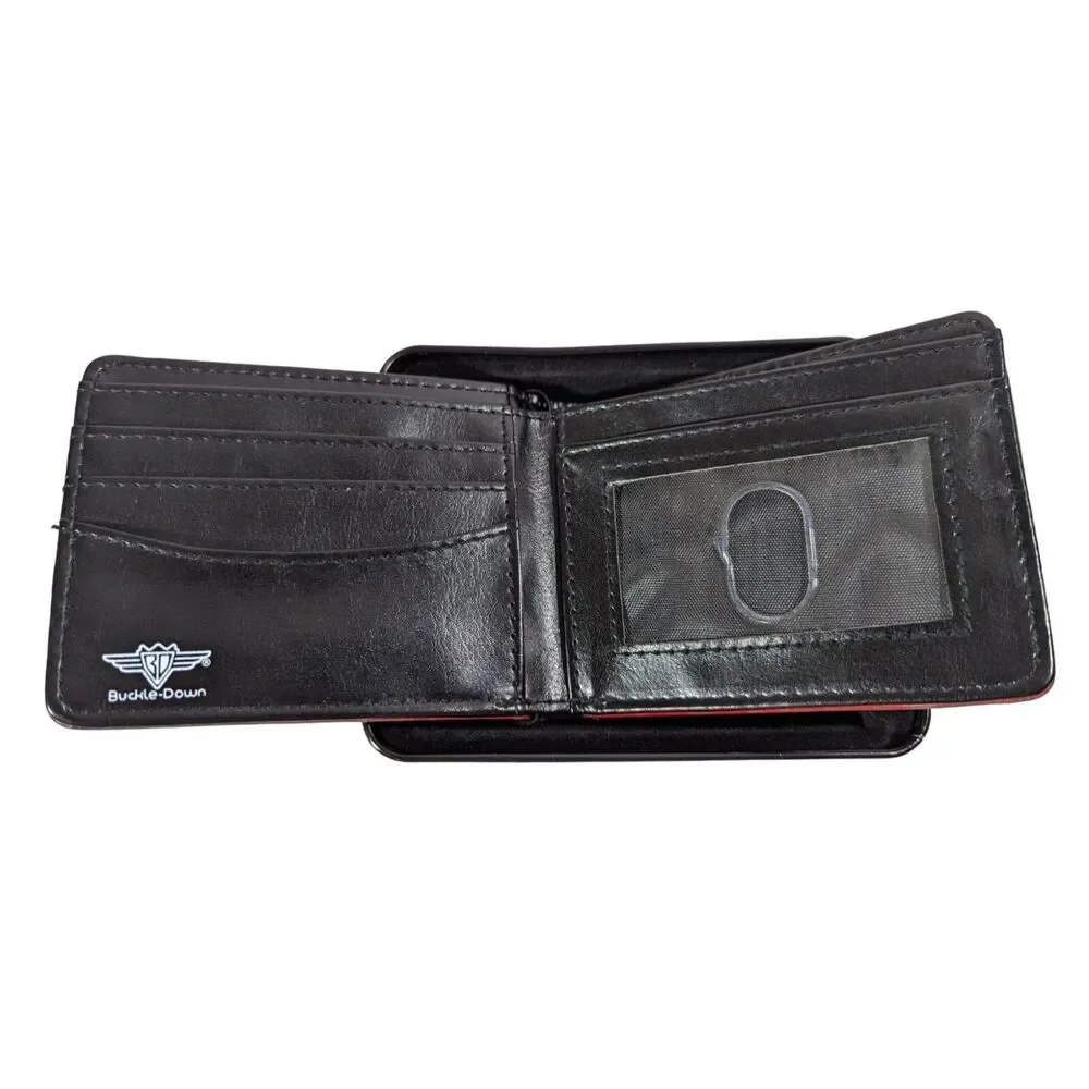 Patriotic Buckle Down Men's Wallet American Flag Rustic Billfold Tin Box Gift